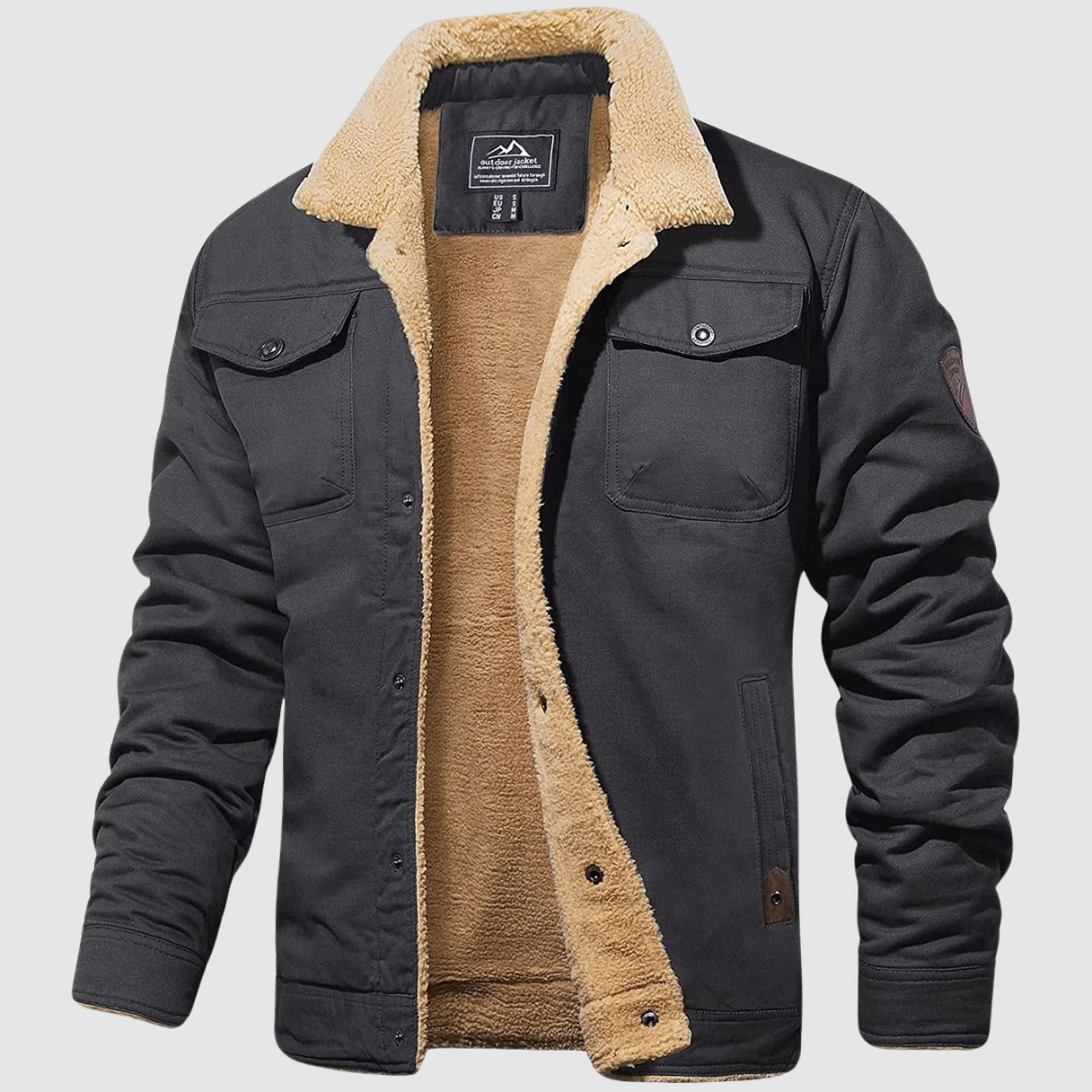 Herren Winterjacke mit Teddyfutter – Warm, robust & stilvoll